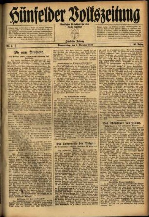 Ausgabe vom Donnerstag, den 02. Oktober 1919.