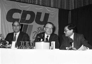 Freiburg im Breisgau: Bundestagswahlkampf mit Ministerpräsident Lothar Späth und Conrad Schroeder