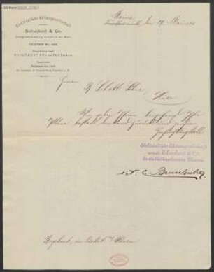 Brief an B. Schott's Söhne : 29.05.1900