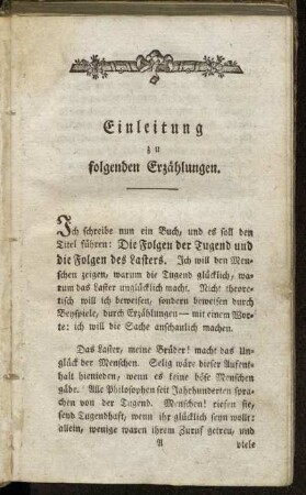 Einleitung zu folgenden Erzählungen.