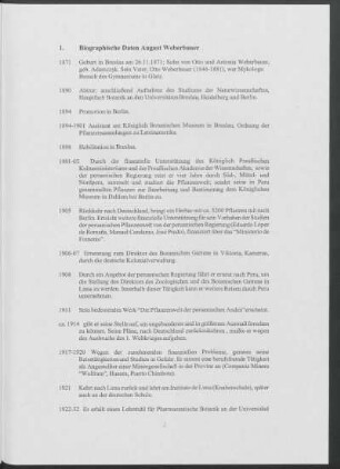 1. Biographische Daten August Weberbauer