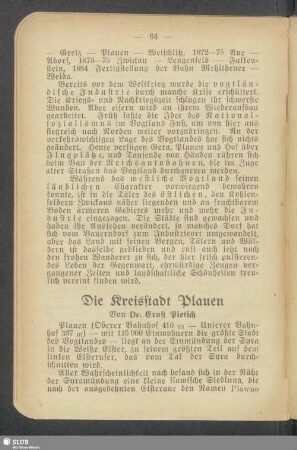 Die Kreisstadt Plauen