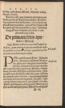 De primatu sedis apostolice et Petri. iii.
