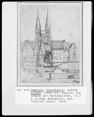 Ansicht von Lübeck mit Marienkirche