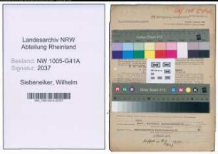 Entnazifizierung Wilhelm Siebeneiker , geb. 24.03.1908 (Polizeibeamter)