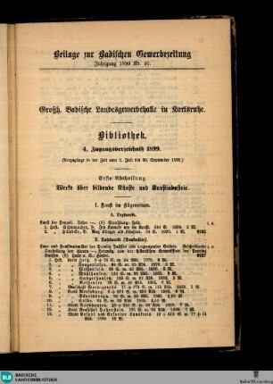 Badische Gewerbezeitung : Organ d. Handelskammer, Beilage zur Badischen Gewerbezeitung