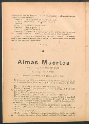 Almas muertas : diálogo original