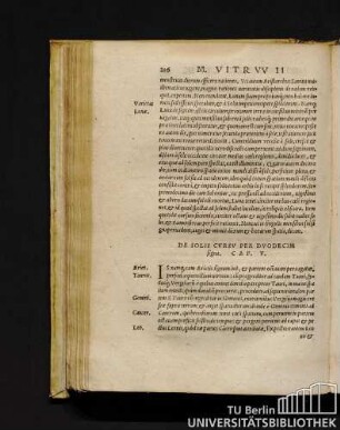 De Solis Cursu Per Duodecim signa. Cap. V.