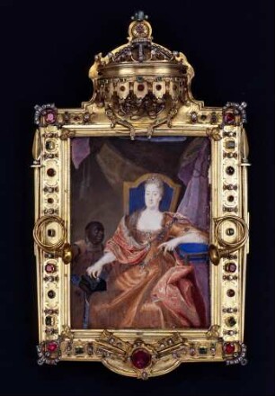 Bildnis der Kurfürstin Christiane Eberhardine im Prunkrahmen