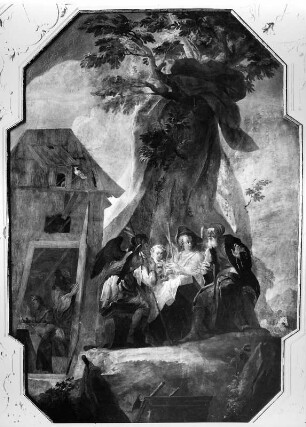 Deckenbild mit Engel : Deckenbild mit Engel (nach 1730). Ochsenhausen, Ehem. Benediktiner-Reichsabtei, Südflügel, Refektorium