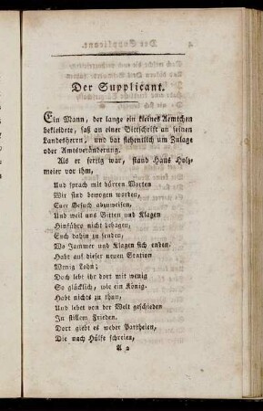 Der Supplicant. - Der Schwätzer.