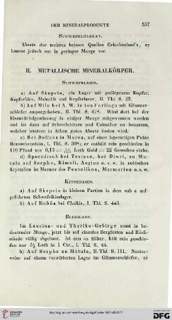 II: Metallische Mineralkörper
