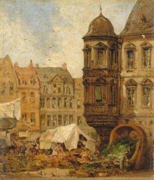 Coburger Marktplatz mit Verkaufsständen
