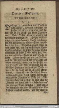 Dritter Abschnit, Wer Lehe erteilen könne?