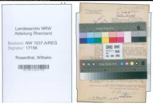 Entnazifizierung Wilhelm Rosenthal , geb. 23.08.1900 (Kaufmann)