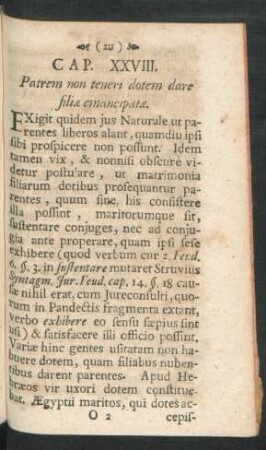 Cap. XXVIII. Patrem non teneri dotem dare filiae emancipatae
