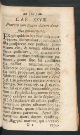 Cap. XXVIII. Patrem non teneri dotem dare filiae emancipatae