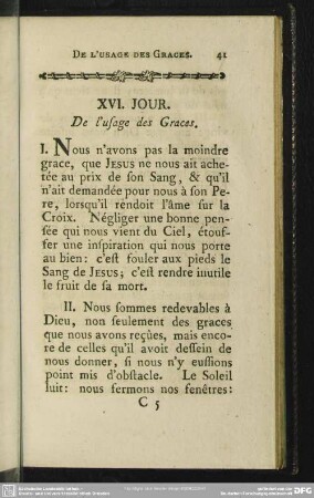 XVI. Jour. De l'usage des Graces