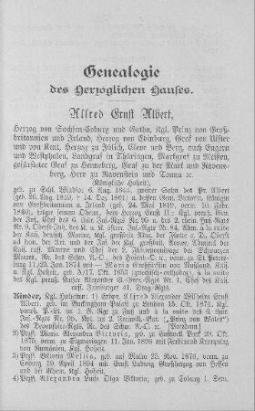 Genealogie des Herzoglichen Hauses