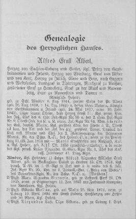 Genealogie des Herzoglichen Hauses