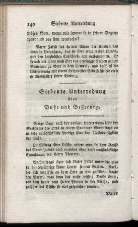 Siebente Unterredung ueber Buße und Besserung