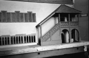 Freiburg: Modell; Rathaus, Gerichtslaube; Treppe