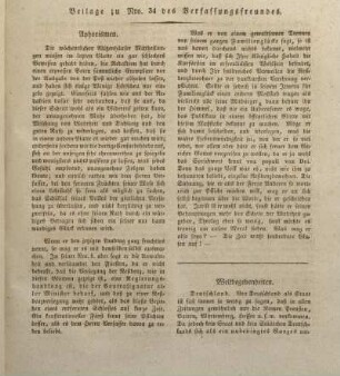 Beilage zu Nro. 34 des Verfassungsfreundes.