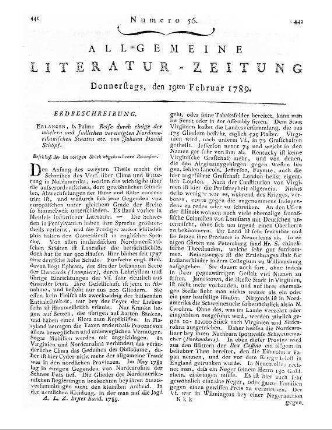 Schöpf, J. D.: Reise durch einige der mittlern und südlichen vereinigten Nordamerikanischen Staaten nach Ostflorida und den Bahamischen Inseln etc. (Beschluß der im vorigen Stück abgebrochenen Recension.)