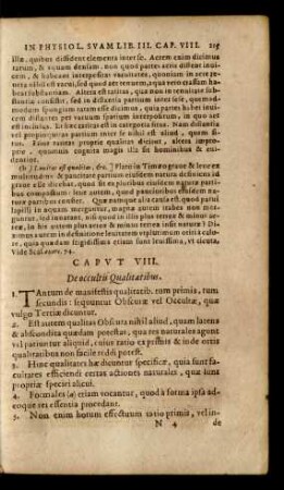 Caput VIII. De occultis Qualitatibus.