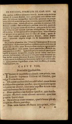 Caput VIII. De occultis Qualitatibus.