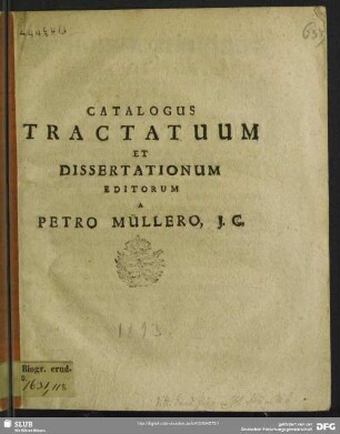 Catalogus Tractatuum Et Dissertationum
