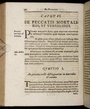Caput VI. De Peccatis Mortalibus, Et Venialibus.