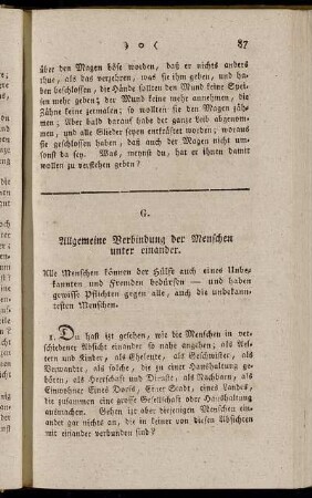 G. Allgemeine Verbindung der Menschen unter einander