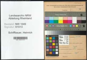 Entnazifizierung Heinrich Schiffbauer , geb. 26.03.1895 ()