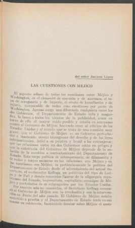 La cuestiones con Méjico