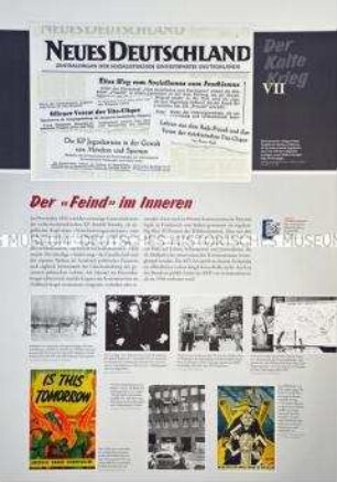 Schautafel Nr. 7 der Ausstellung "Der Kalte Krieg. Ursachen - Geschichte - Folgen", herausgegeben vom Berliner Kolleg Kalter Krieg und der Bundesstiftung zur Aufarbeitung der SED-Diktatur.