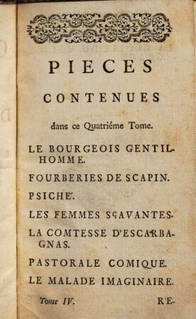 Les Oeuvres De Monsieur De Moliere. 4