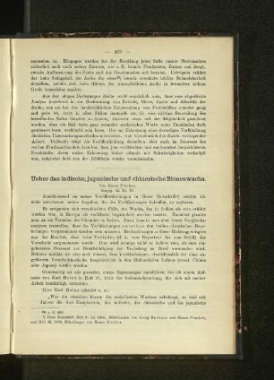 Ueber das indische, japanische und chinesische Bienenwachs.