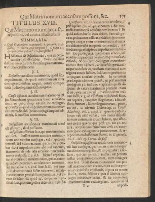 Titulus XVIII. Qui Matrimonium accusare possunt, vel contra illud testari?