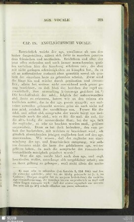 Cap. IX. Angelsächsische Vocale