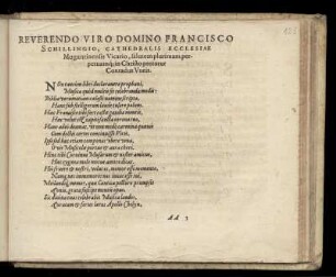 Dedikationsgedicht auf Franz Schilling von Conrad Weis