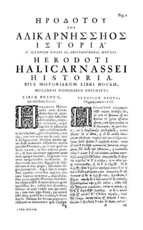 [...] Liber Primus, qui inscribitur Clio.