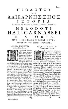 [...] Liber Primus, qui inscribitur Clio.