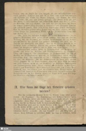 IV. Wie kann die Lage der Arbeiter gehoben werden?