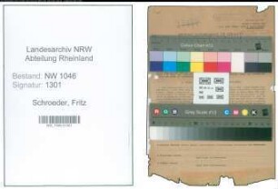 Entnazifizierung Fritz Schroeder , geb. 27.08.1892 (Lehrer)