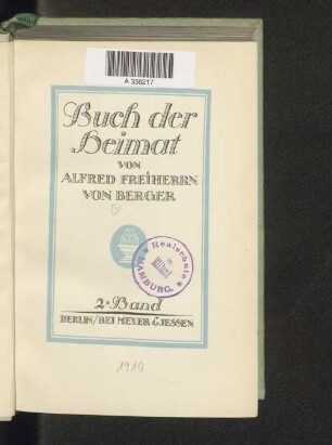 Bd. 2: Buch der Heimat