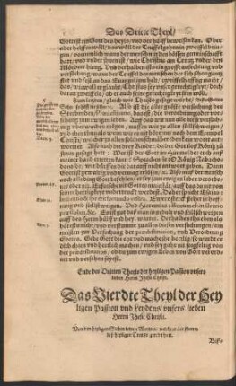 Das Vierdte Theyl der Heyligen Passion und Leydens unsers lieben Herrn Jhesu Christi.