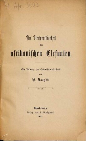 Die Verwendbarkeit des afrikanischen Elefanten