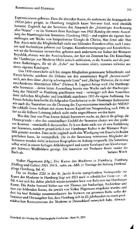 Die Kunst der Moderne in Hamburg, (Vorträge der Stiftung Denkmalpflege Hamburg, 4) : Hamburg, Dölling und Galitz, 2003