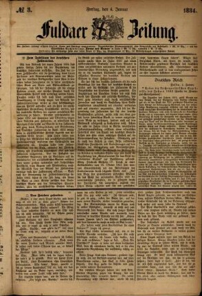 Ausgabe vom Freitag, den 04. Januar 1884.